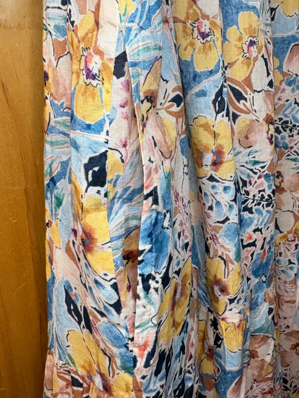 J. Jill Floral Sleeveless Maxi Dress in Yellow, Blue & Cream - Picture 8 of 15